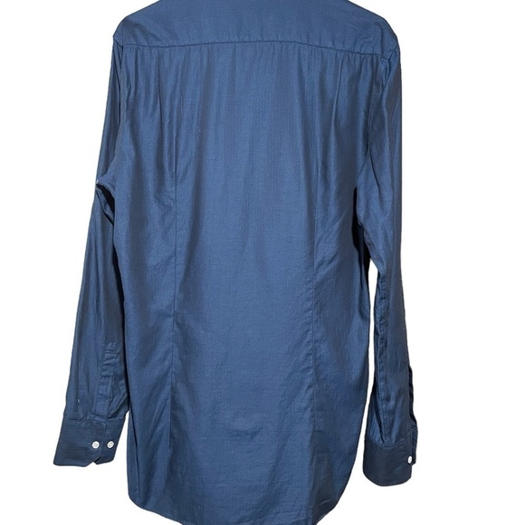 Vince Camuto Button up Dress Shirt Blue - Size 15.5 Slim Fit - Shimmer to Fabric - Picture 5 of 10